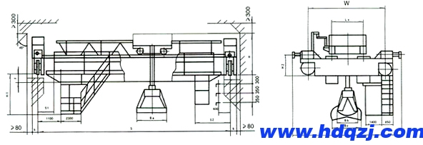 QZ型5噸、10噸、16噸電動(dòng)抓斗橋式起重機(jī)